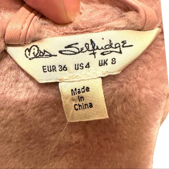 MISS SELFRIDGE PINK AVIATOR JACKET (SIZE 4) (NEW WITH TAG) - Picture 2 of 7